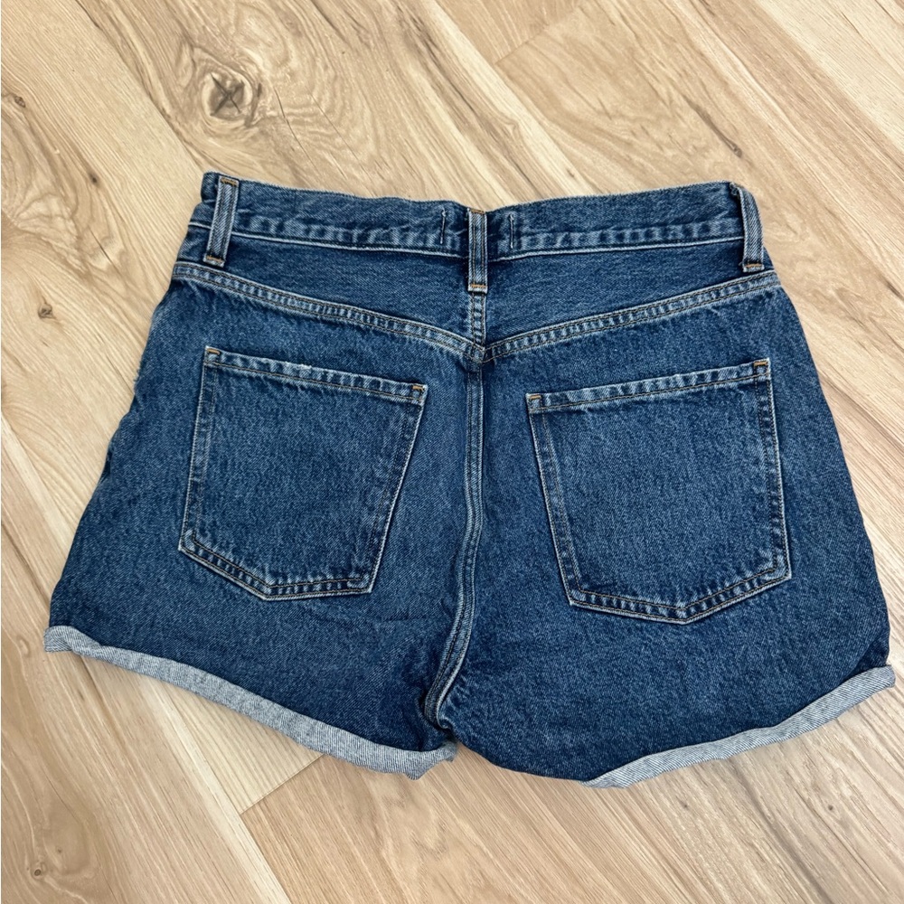 AGOLDE Dark Blue High-Rise Jean Shorts - Picture 3 of 3